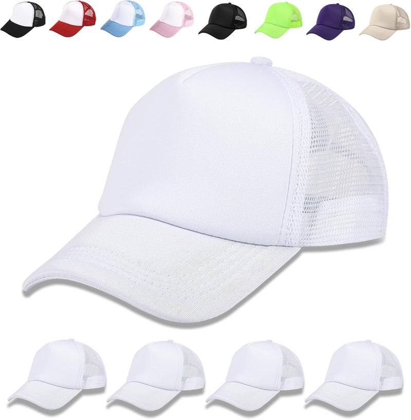OKBA 5 Pack Sublimation Blank Baseball Cap Adjustable Hat Polyester Mesh Trucker Hats for Men and Women - Image 1